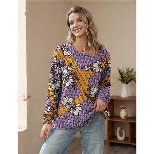 Oversized Pullover Sweaters Women Sweater Graphic Casual Loose Long Sleeve Knit
